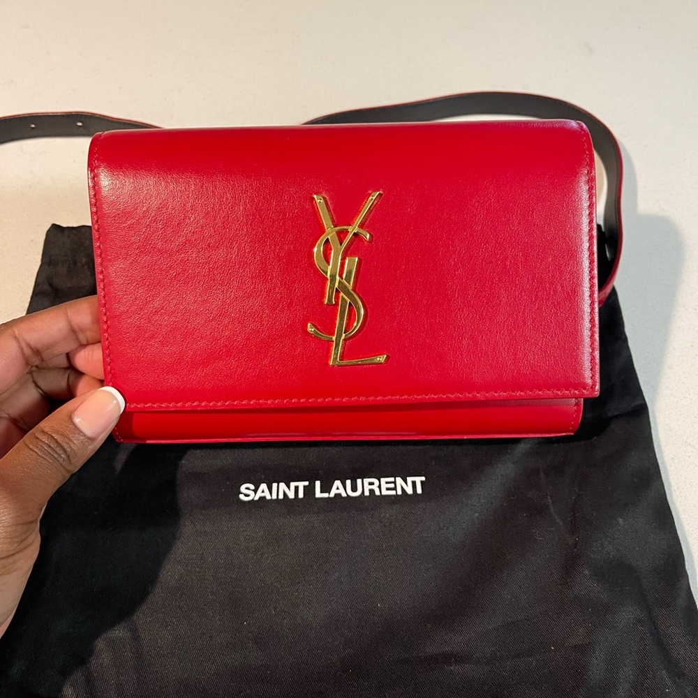 YSL mini Red belt bag